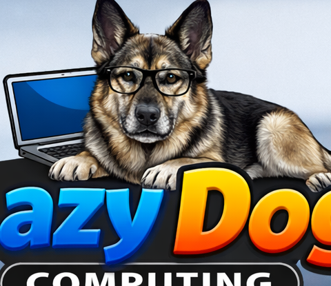 Lazy Dog Computing older German Shepherd logo