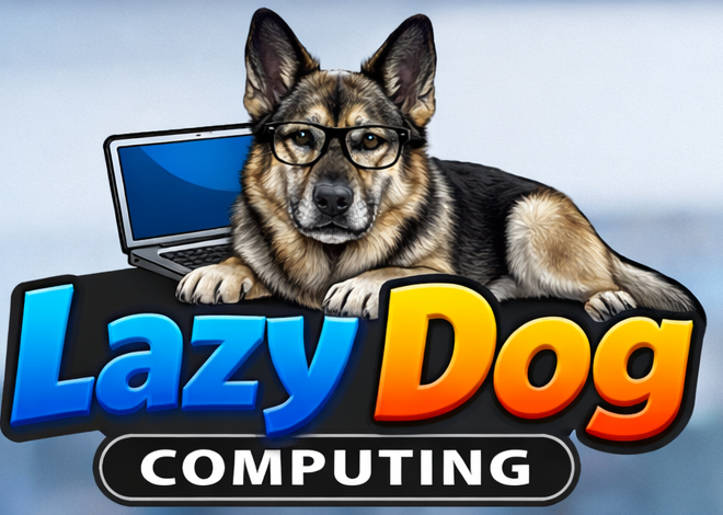 Lazy Dog Computing German Shepherd logo